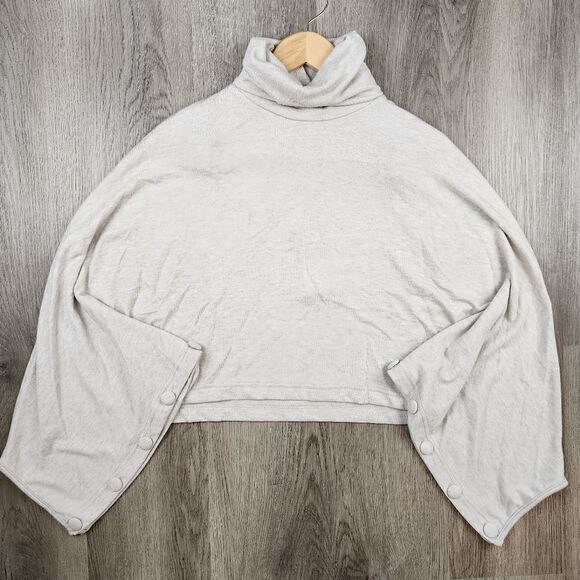 Venti6 Italy Oatmeal Turtleneck Cropped Sweater size M - Picture 1 of 7